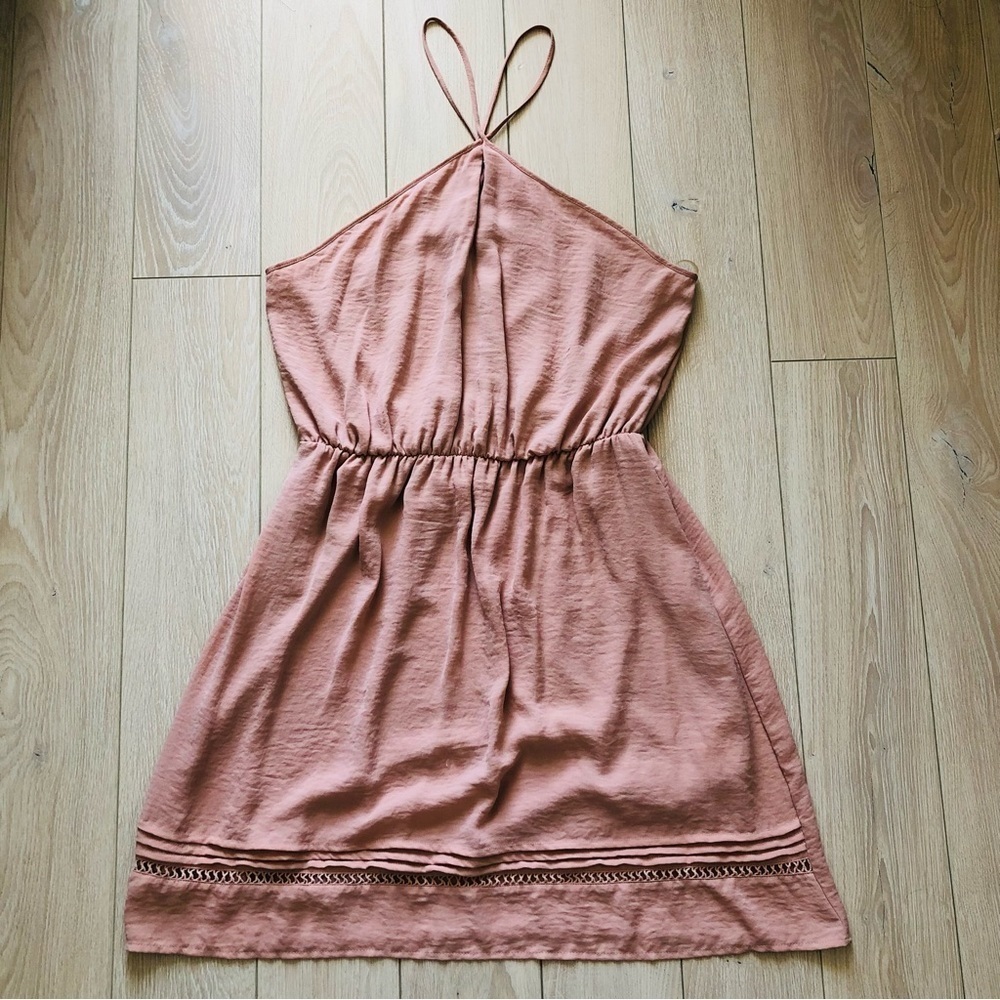 Lush Dusty Pink Halter Dress